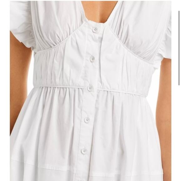 NWT Derek Lam 10 Crosby Greta Flutter Sleeve Dress in White - Picture 5 of 6